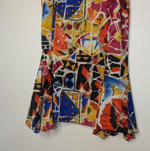 Nygard Asymmetrical Abstract Mosaic Funky Print Midi Skirt Size 14 - Picture 8 of 14